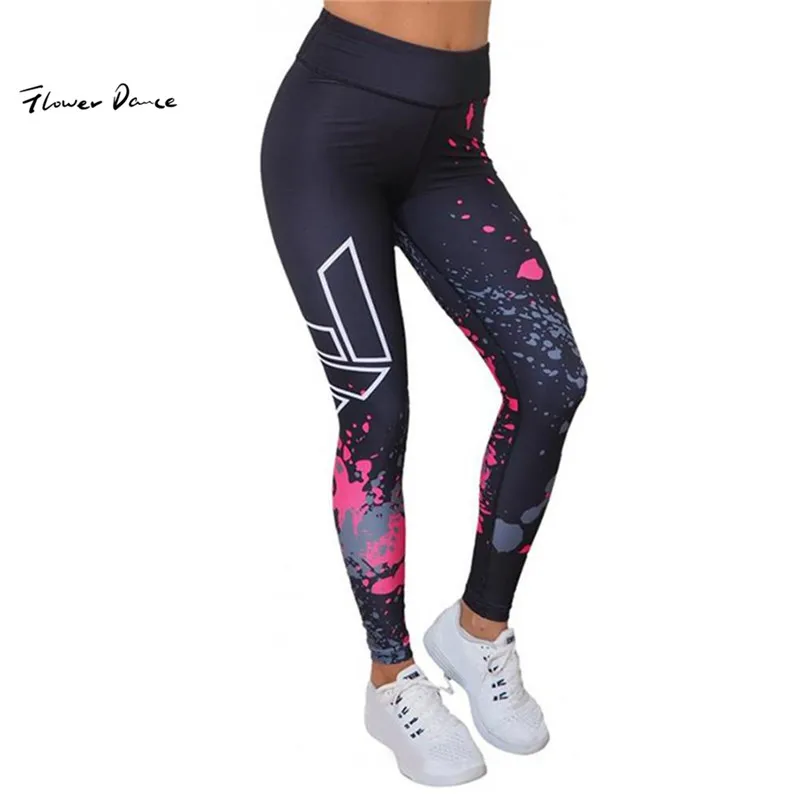 Штаны для занятий йогой с цветочным принтом леггинсы спортзала бесшовные