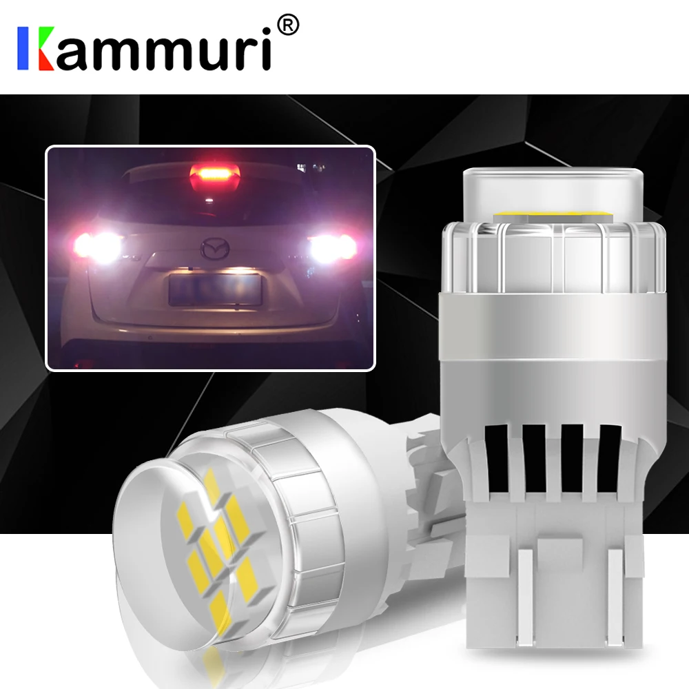 Автомобильные светодиодный ные лампы KAMMURI белого цвета без ошибок W21W T20 7443 для Mazda