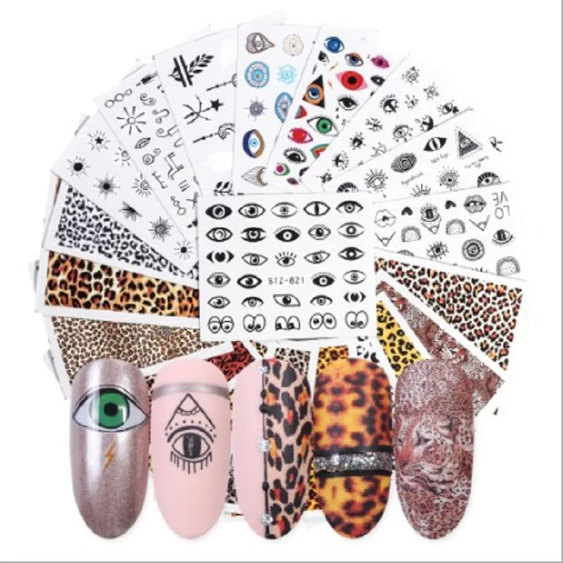 24 шт. акварельные цветочные наклейки для ногтей фламинго морская лошадь красивый