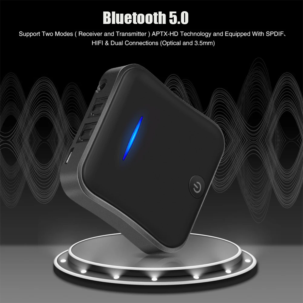 

Автомобильный Aux Bluetooth-совместимый передатчик 5,0 APTX HD адаптер 3,5 мм SPDIF цифровой оптический Toslink для автомобильного динамика аудиоресивера