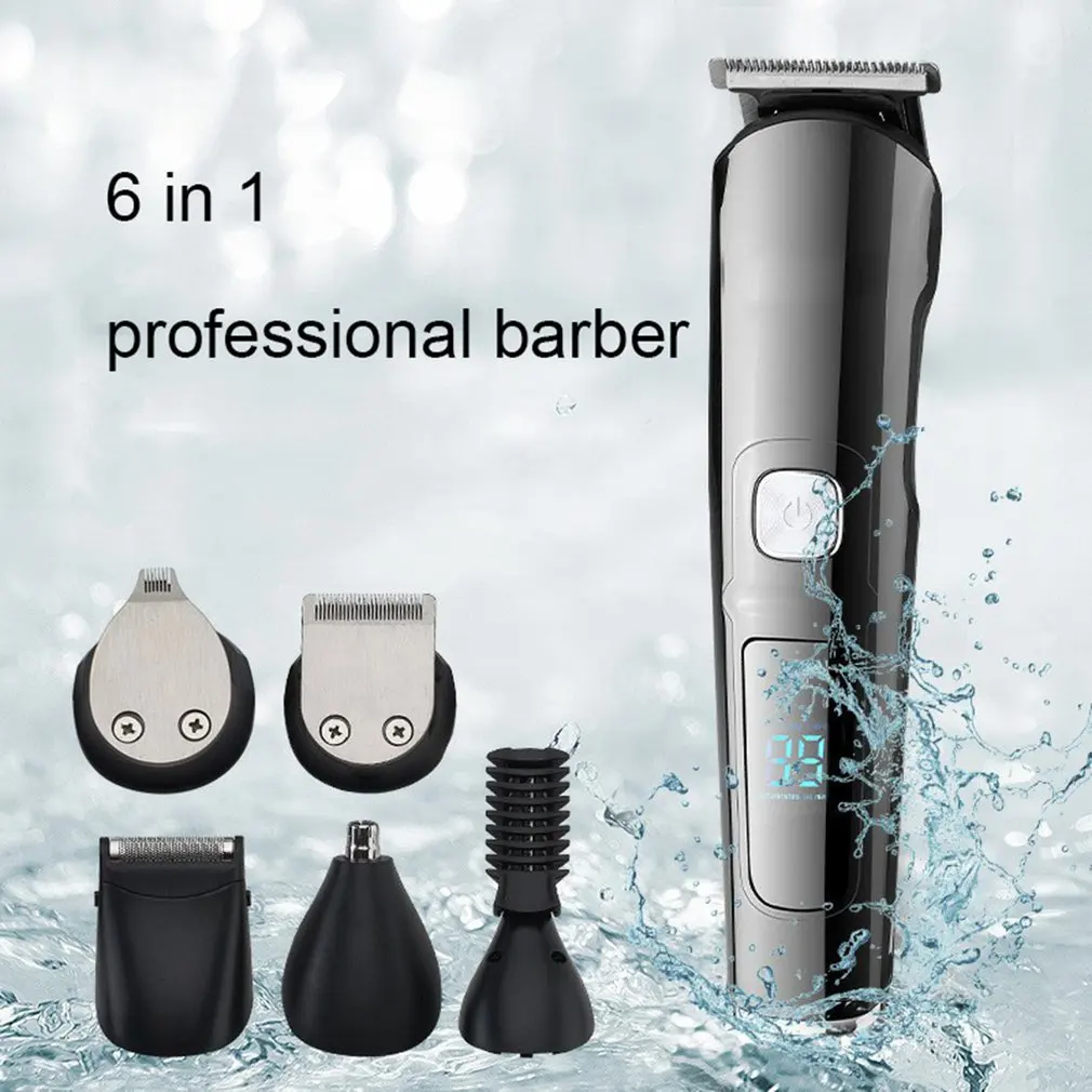

Beard Trimmer All In 1 Cordless Men Hair Clippers Ear Facial Trimmer Body Groomer Kit With LED Display USB & Wall Charger