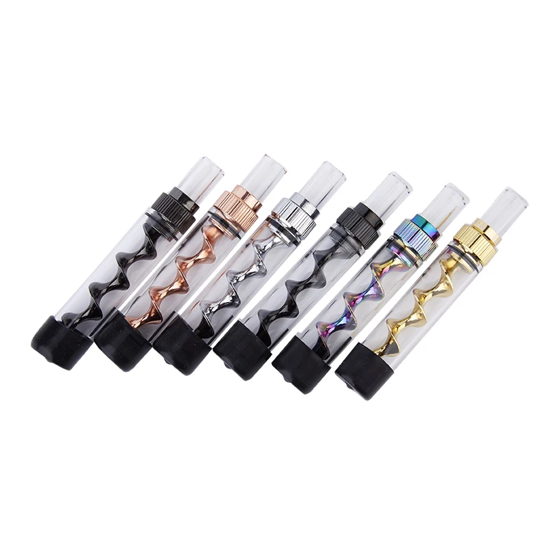 

V12 Mini Twisty Glass Blunt Tobacco Smoking Pipe Portable Mini Lighter Dry Herb Burning Herbal Weed Vaporizer Kit