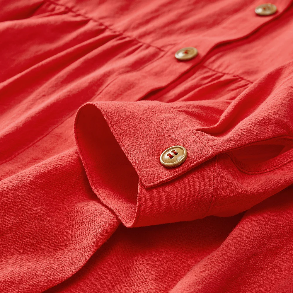 

PopRealParent-Child Outfit Fashion Mom And Daughter Skirt Mini Mother Dress Family Matching Outfits Buttons Turndown Collar