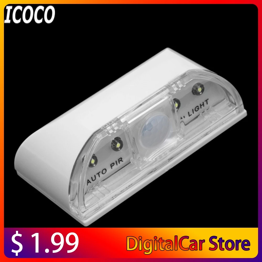 

ICOCO 1pcs 4 LED PIR Infrared Detection Motion Sensor Home Door Keyhole Light Lamp Beads for Door Stairway Bedroom Hallway Sale