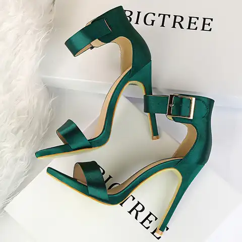 Туфли BIGTREE 2022 женские босоножки на очень высоком каблуке Летняя женская обувь с ремешком женские Босоножки на каблуке сексуальная обувь для...