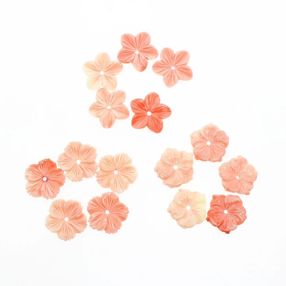 

3 Types for Choice Synthetic Coral Beads New Hand Carved Five Petal Flower 20 mm DIY Jewelry Accessories 1 Pack / 5 Pieces