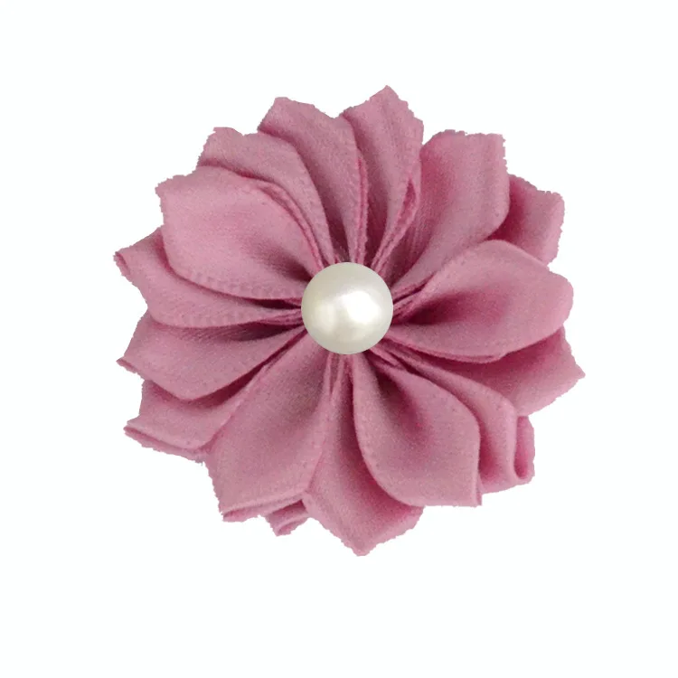 dusty pink Nishine 1," 10 шт./лот 16 Petaled атлас с розочками лента цветы с жемчужной кнопкой используется для повязка на голову" сделай сам "заколки аксессуары для волос - Цвет: dusty pink