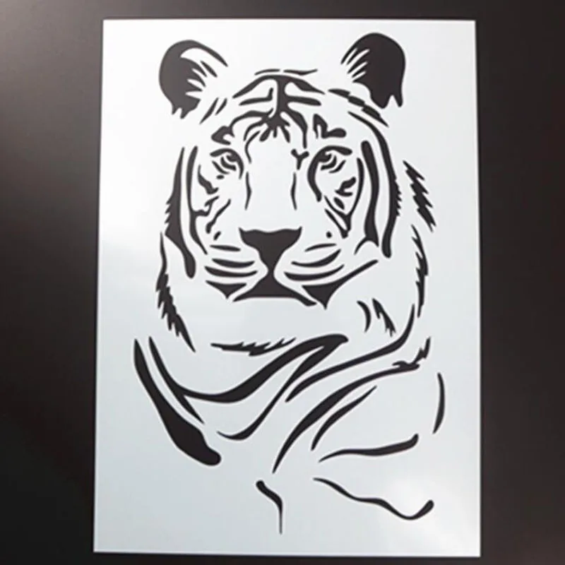 

Stencils For Wall Animal Tiger DIY Layering Painting Scrapbook Coloring Embossing Album Decorative Paper Card Template Reusable