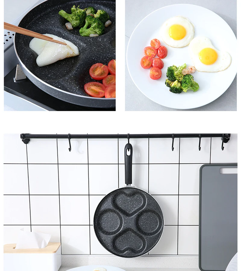 YDEAPI egg pot non-stick pan household mini poached burger dumpling mold four holes small fried artifact | Дом и сад