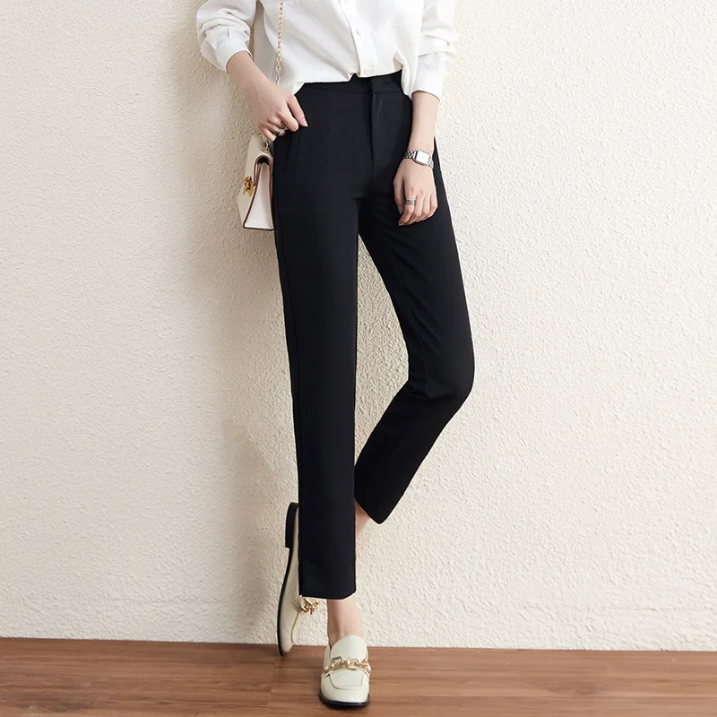 Женские прямые брюки до щиколотки офисные повседневные с высокой талией 2021 |