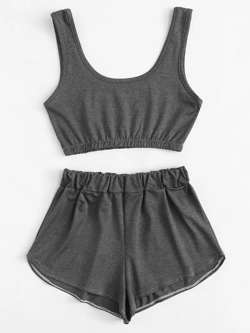 

Hot Sale Three Solid Color Sports Bra Shorts Set Sexy Yoga Set Temperament Casual Female Active Wear Sets