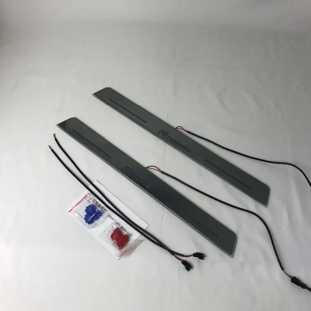 

Express delivery led door sill plate strip welcome light threshold guard protectors for volvo R design