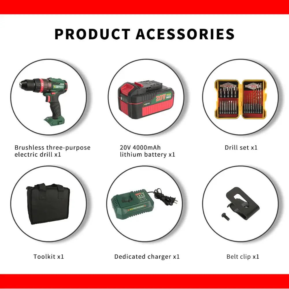 KGB аккумуляторная электрическая дрель с бесщеточным двигателем ударная