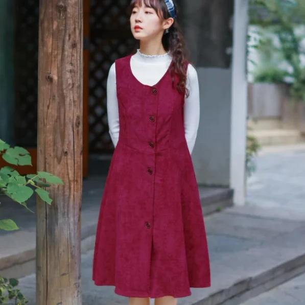 Бургундское однотонное винтажное платье новое осенне-зимнее женское без рукавов
