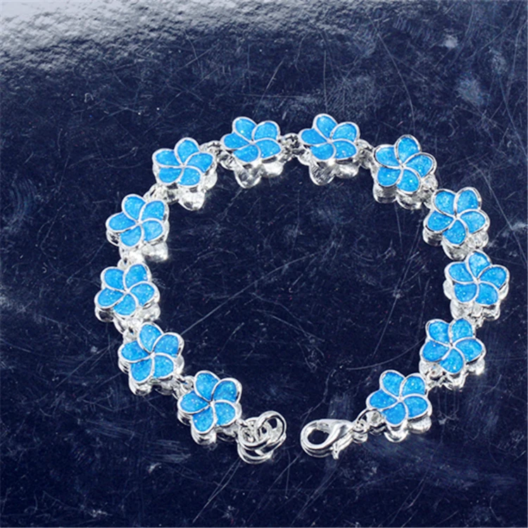 New Silver Bracelet Temperament Women's Wild Rose Inlaid Imitation Opal Chain | Украшения и аксессуары