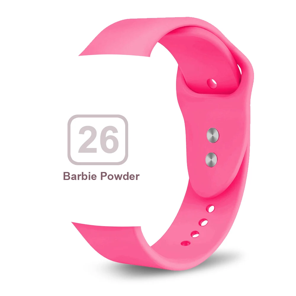 Мягкий силиконовый сменный спортивный ремешок для 38 мм Apple Watch Series1 2 3 4 5 42 мм наручный браслет ремешок для iWatch Sports Edition - Цвет ремешка: Barbie powder