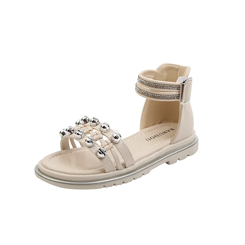 

2021 Summer New Style Korean Sandals Baby Orange Knitting Knot Fashion Roman Shoes Flats Princess Sweet for Party Fashion Hot