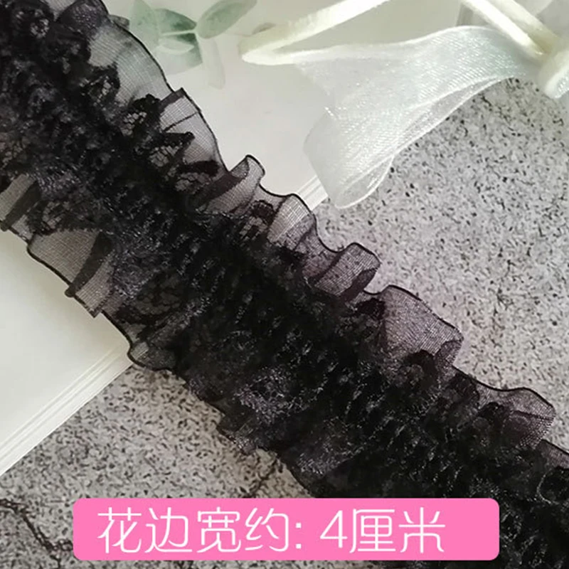 Эластичная белая черная ткань для шитья кружевная лента сделай сам шириной 4 см