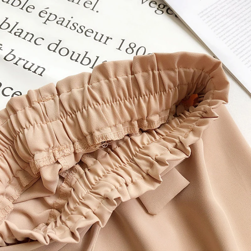 Женские широкие брюки TIGENA повседневные свободные до щиколотки с бантом на поясе