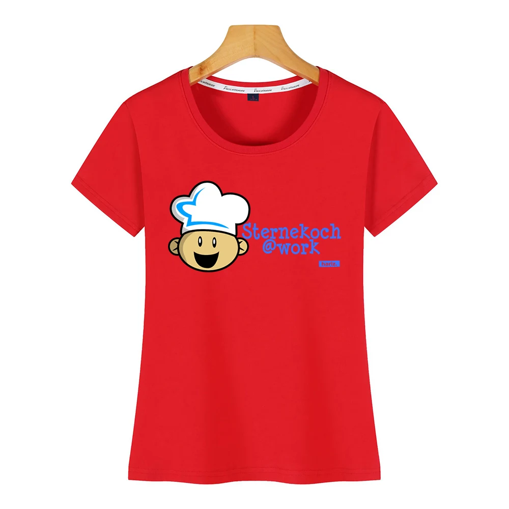 Tops T Shirt Women star chef at work hariz kitchen children Design Black Custom Female Tshirt |