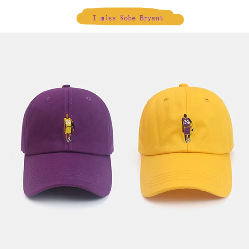 

Bryant dad hat Kobe Black Mamba No. 24 cotton embroidery baseball cap Snapback unisex sun hat casual hat basketball outdoor caps
