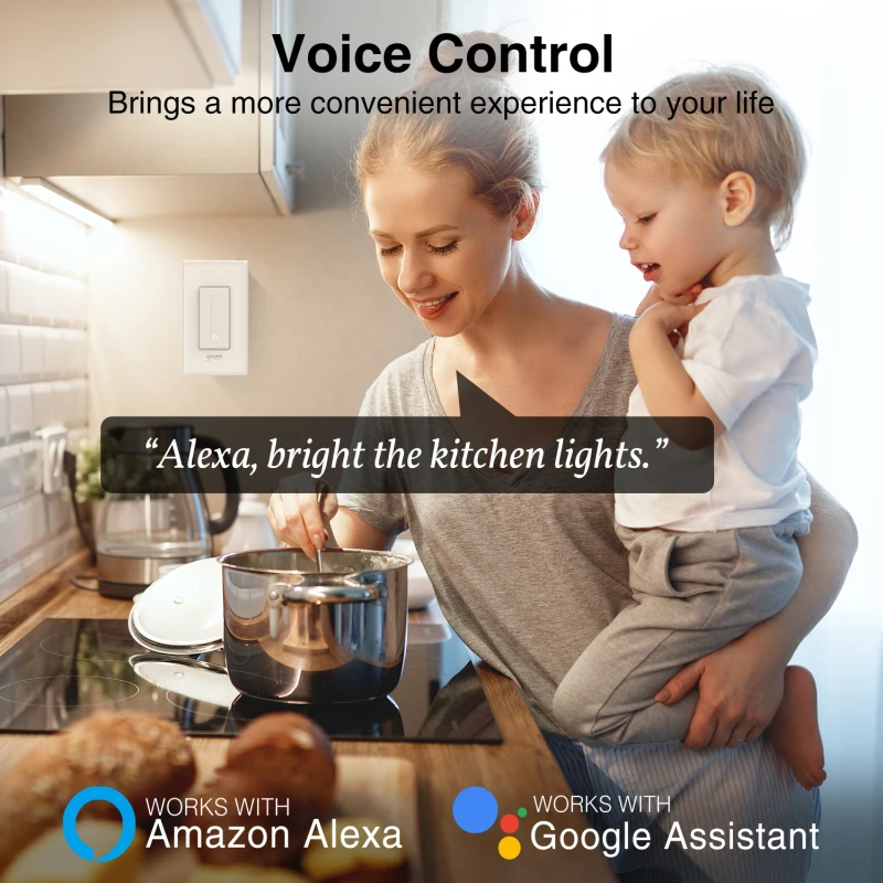 

Gosund Smart Life Remote Control WiFi Smart Light Switch Smart Dimmer Switch 120mm Standard Work with Alexa and Google Home APP