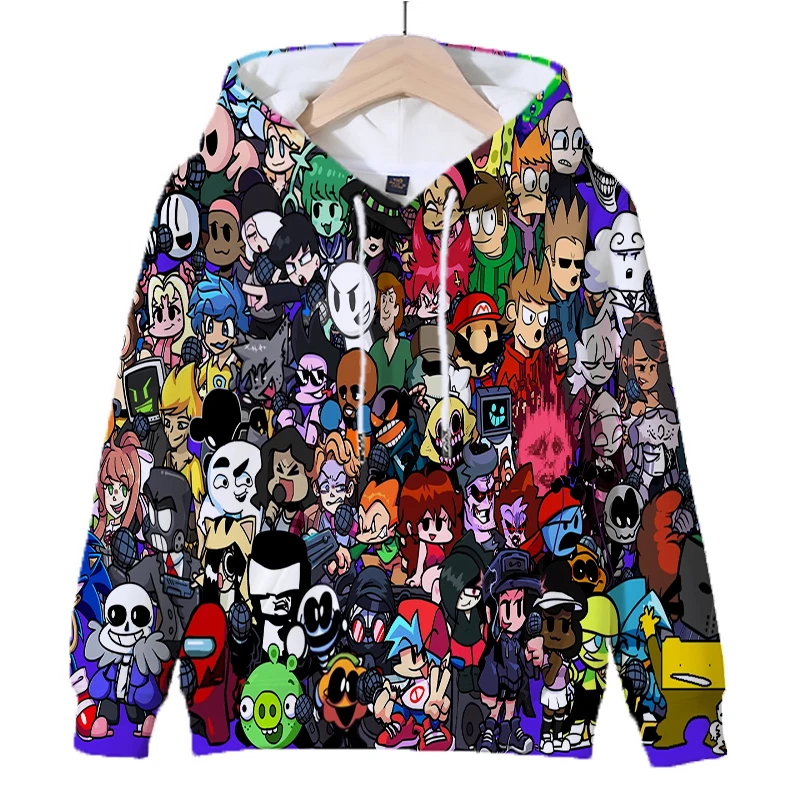 

3D Friday Night Funkin Hoodies Cartoon Children Pullover Tops Casual Streetwear Fnf Game Kids Sweatshirt Sudadera Anime Clothes