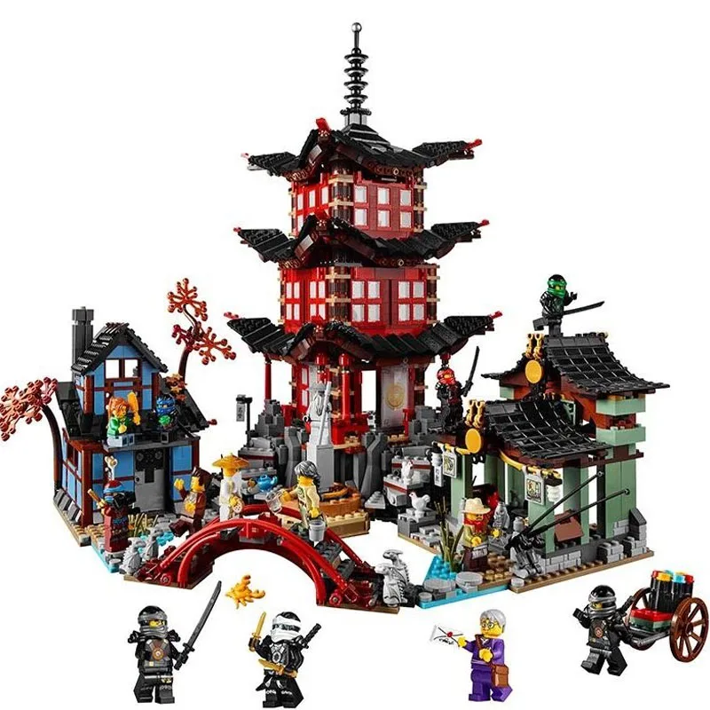 

Diy 737 шт. храм айрджейцу Ниндзяго, меньшая версия, набор строительных блоков, совместимых с игрушками для детей, кирпичи