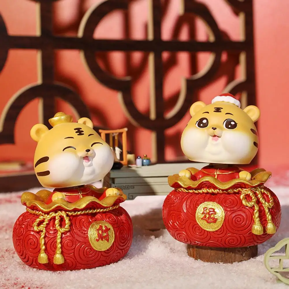 

Tiger Figurine Eye-catching Vibrant Color Resin Tiger Micro Landscape Decoration Gardening Ornaments for Home