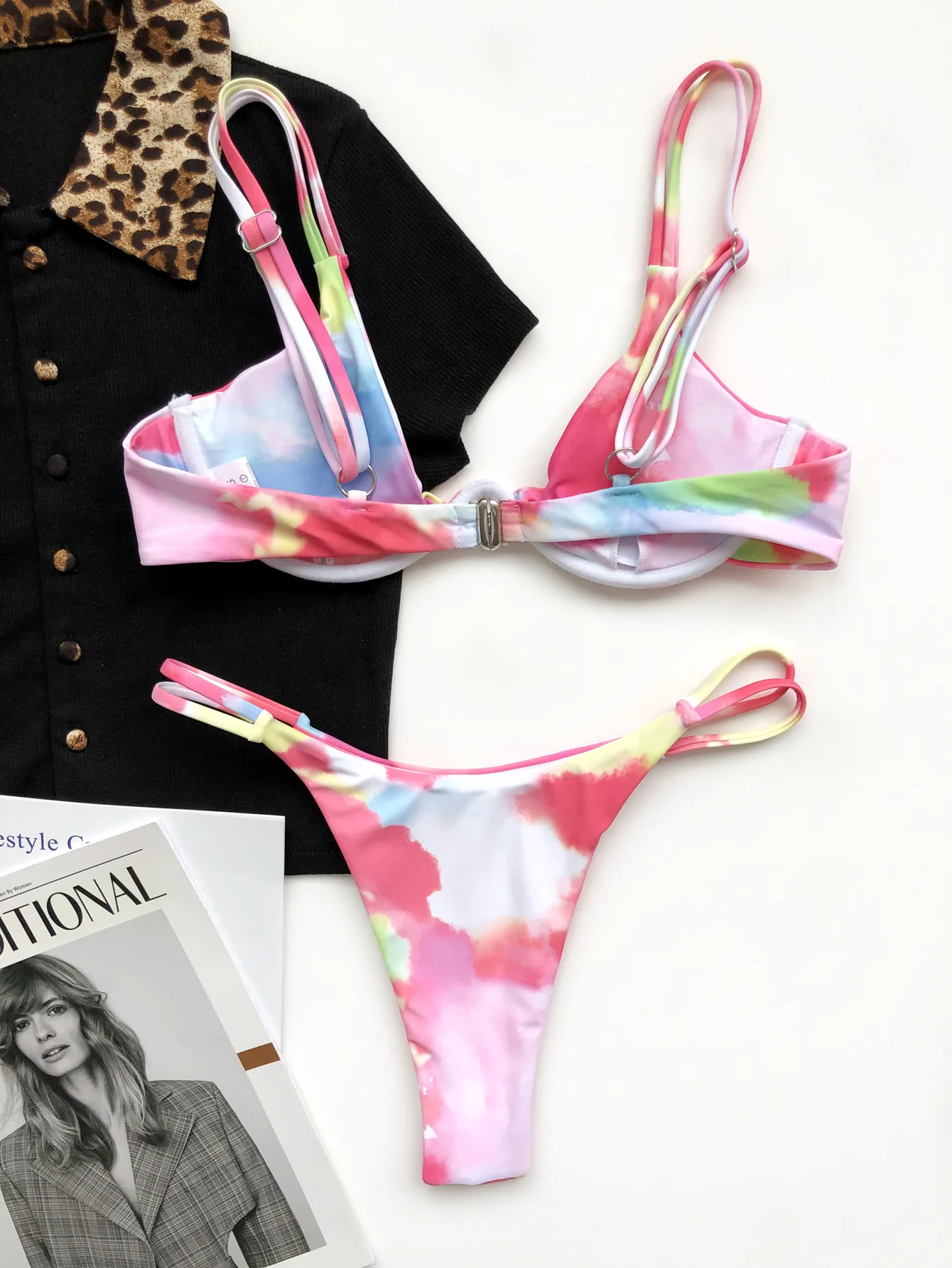 

Sexy Bikini Gradient Summer Swimwear Women 2 Pieces High Waist Bikini Push Up Swimwear Tankini Swimsuits Bathing Suit Women