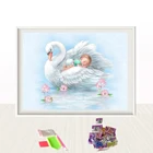 100% Полный 5D Diy Daimond картина с изображением лебедя и младенцев Полный Круглый Стразы diamant живопись вышивка 