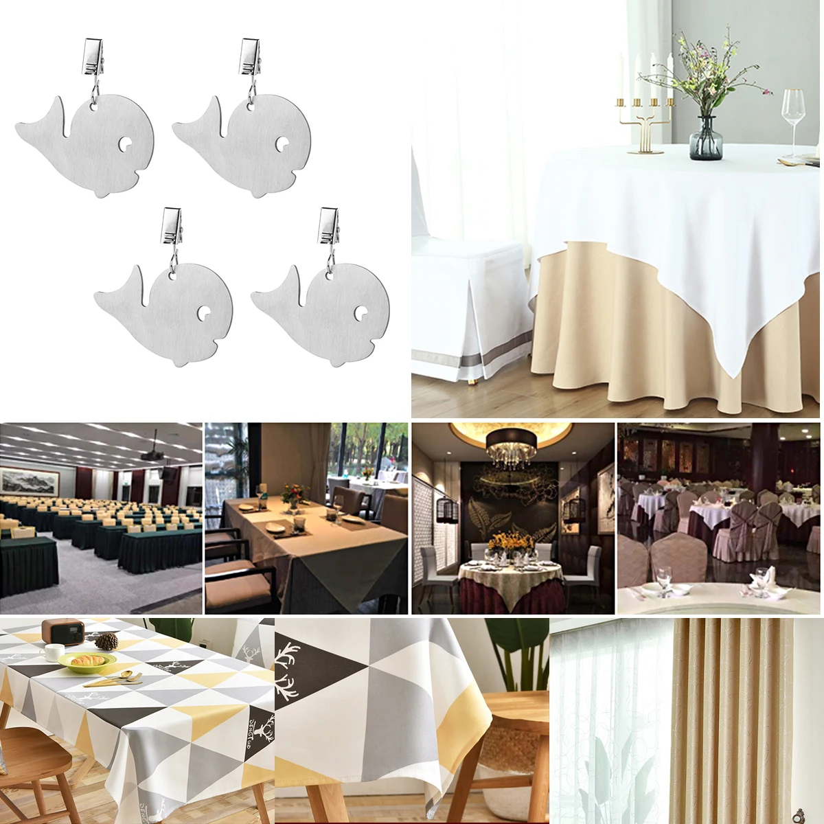 Набор из 4 милых грузиков для скатертей нержавеющей стали нержавеющие