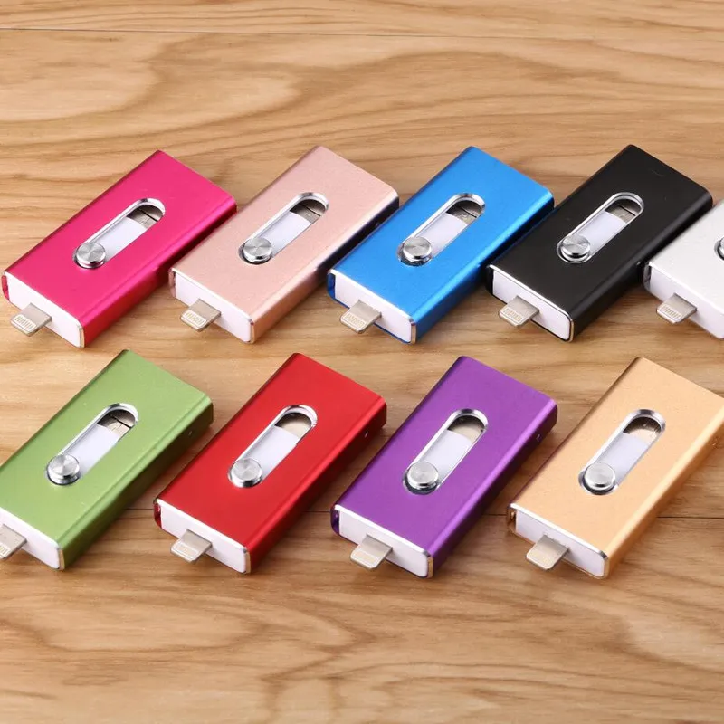 BRU OTG USB 3.0 флешка 32 ГБ 64 128 256 Для iPhone ipad Android Телефон Планшетный ПК Pen Drive накопитель