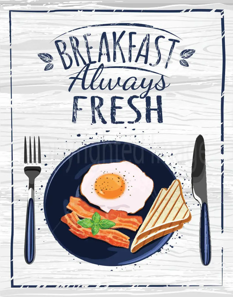 

ENGLISH BREAKFAST ALWAYS FRESH METAL TIN SIGN POSTER WALL PLAQUE