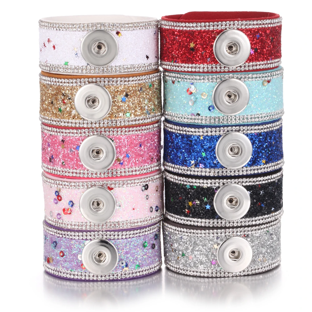 Ювелирные браслеты с защелкой широкий многослойный Хрустальный кожаный браслет