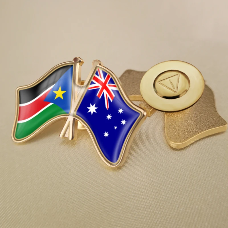Австралия и Южный Судан перекрестные двойные искусственные броши | Украшения