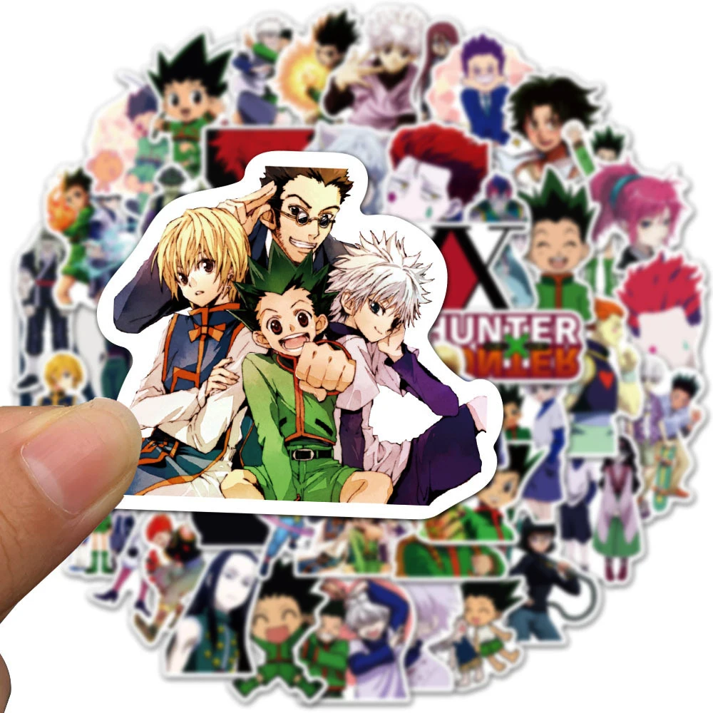 50 pcs waterproof hunter x hunter anime stickers skateboard diy guitar motorcycle laptop suitcase decal graffiti sticker kid toy free global shipping