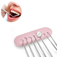 6pcsset dental mirror sickle tartar scaler teeth pick spatula dental oral check tool dentistry instrument