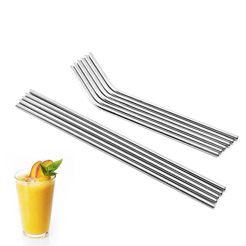 Stainless Steel Straight and Curved Straws Metal Straw Reusable Metal Straws Reusable Waterbottle with Straw Reusable