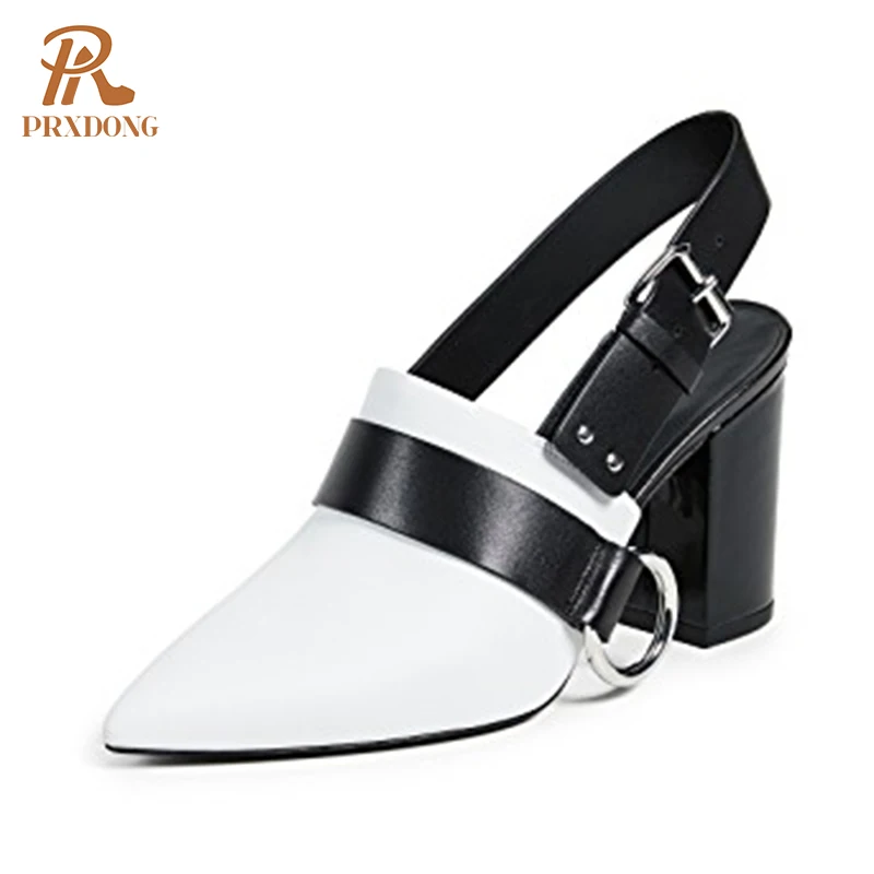

2021 Top Quality Women Pumps Pointed Toe Summer Shoes Buckle Fashion Square High Heels Shoes Woman Elegant Dress Party Sandals