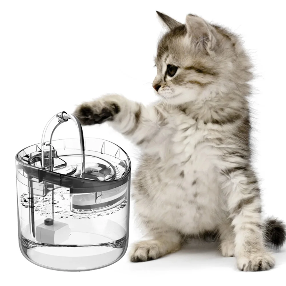 Прозрачная поилка для воды питьевой фонтанчик с краном кошек и котят