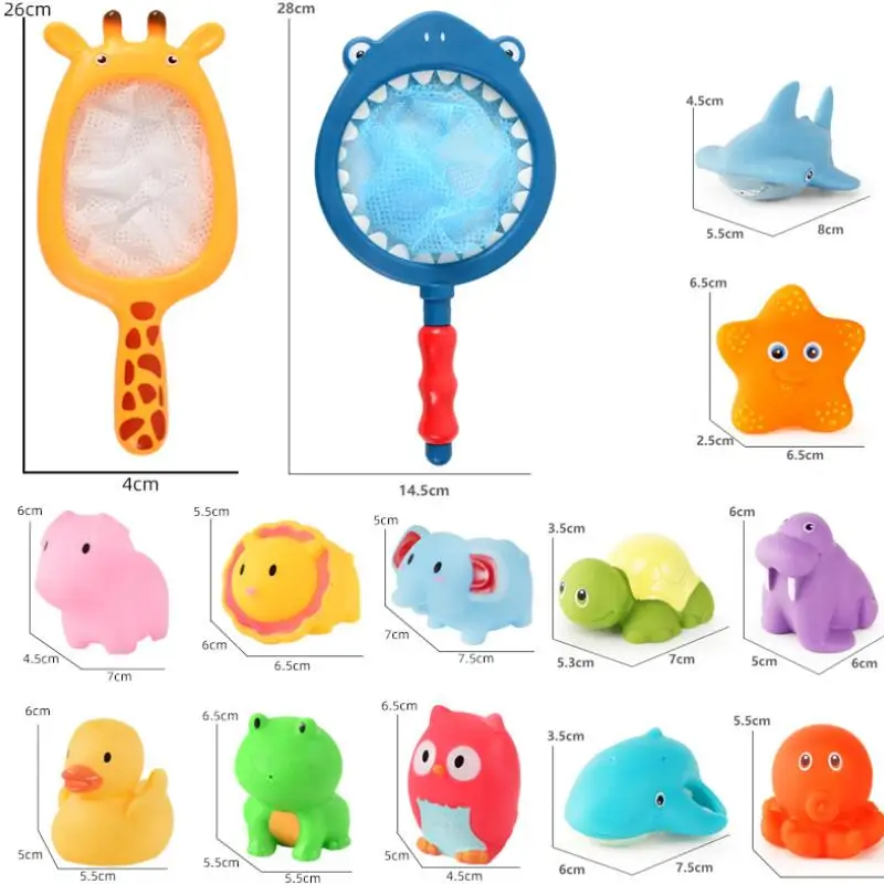 

Children's bathroom toys play water spray water temperature color animal shark fishing children bath fish fishing toys