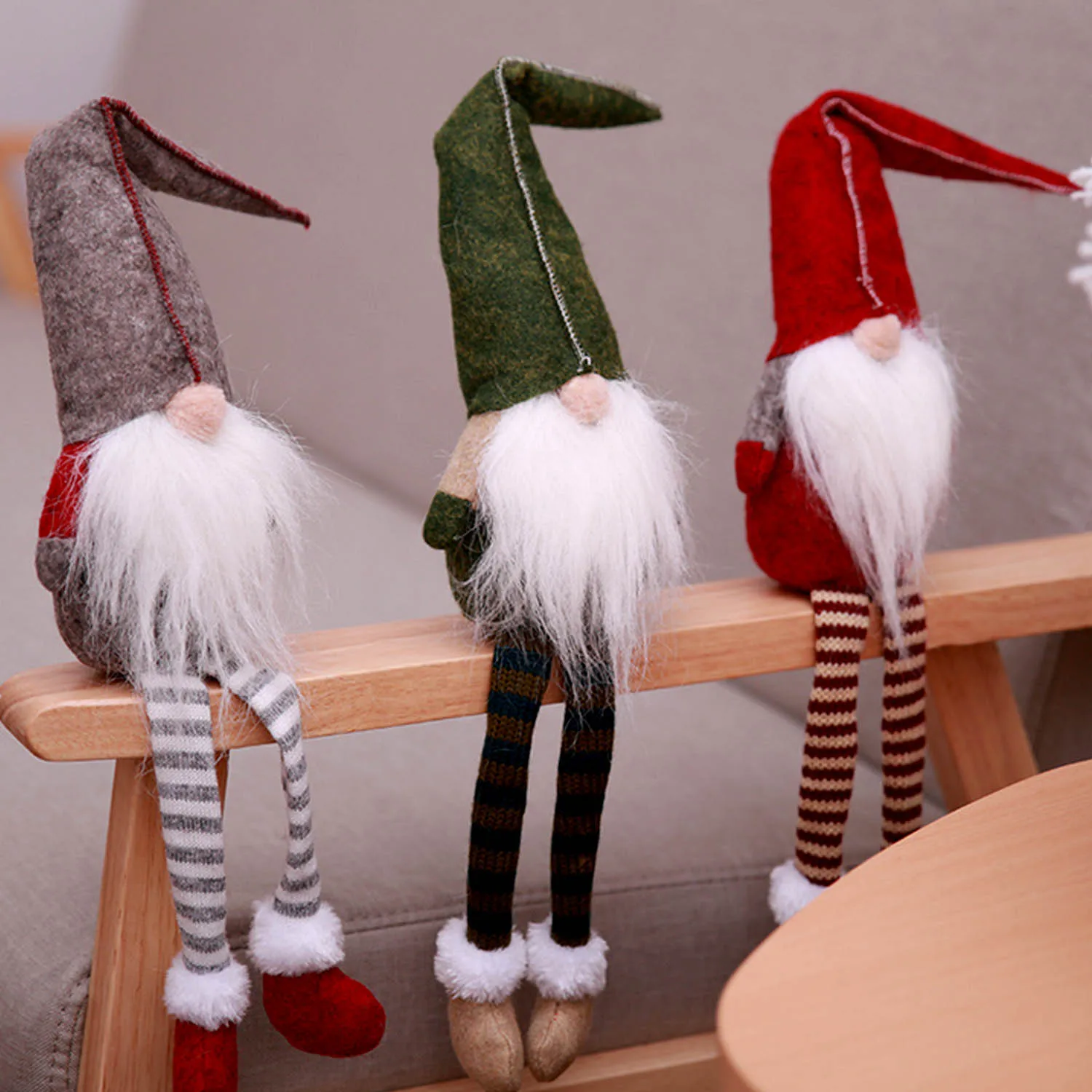 Behogar милые сидящие длинные ноги Санта Клаус сидя куклы игрушки настольные