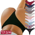 3 шт.4 шт., женские хлопковые трусики-стринги с вышивкой фруктов