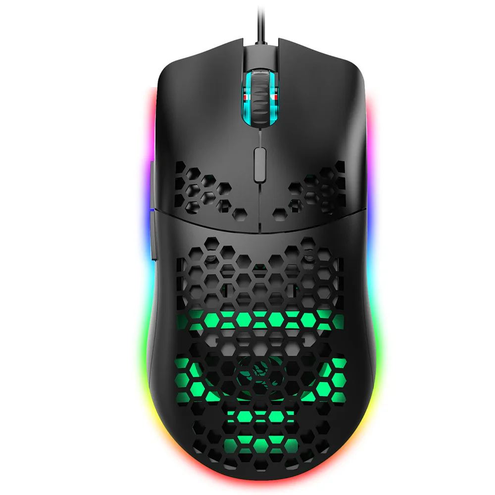 

HXSJ J900 USB Wired Gaming Mouse RGB Gaming Mouse with Six Adjustable DPI Ergonomic Design for Desktop Laptop PC Computer Office
