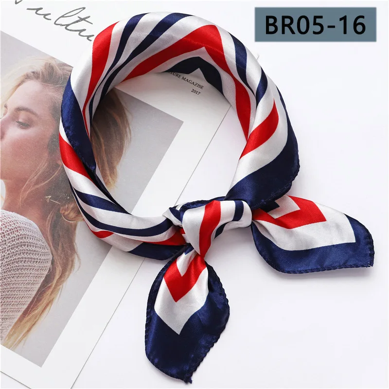 BR05-16 Женский квадратный шарф, 50*50 см, подходит ко всему, обертывания, элегантные, цветочные, в полоску, весна-лето, для женщин, обтягивающие, на голову, на шею, повязка на голову, шейный платок - Цвет: BR05-16