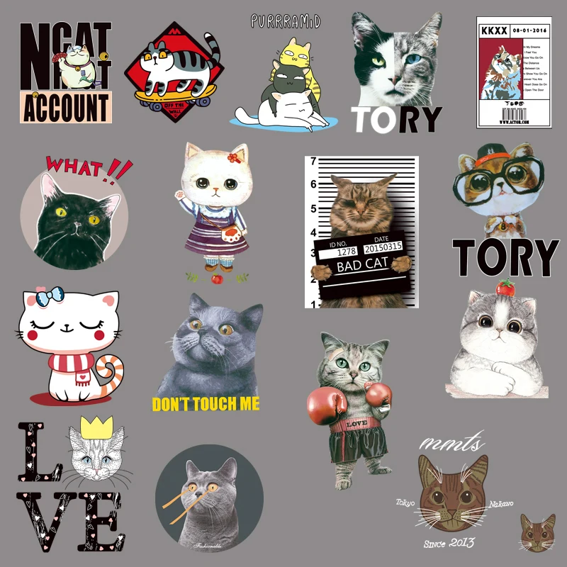 

Iron On Patches for Clothing Cute Small Animal Cat Top Clothing Applications Heat Transfer Stickers DIY Tops Badges Print