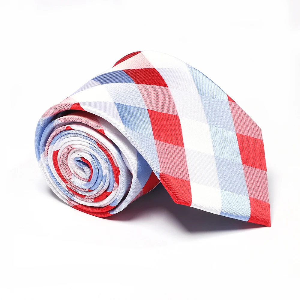 

Fashion Men's Business Necktie Light Blue Lattice Pattern Men's Tie Smooth Classic Striped Plaid Business Casual Tie Accessory