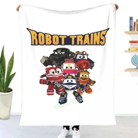 robot trains cartoon show kids throw blanket 3d printed sofa bedroom decorative blanket children adult christmas gift