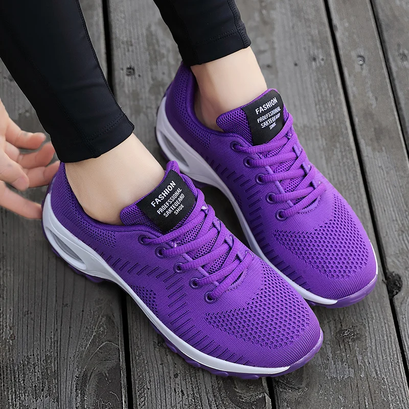 

Women Sneakers Breathable Non-slip Women's Sport Shoes Lace Up Low Top Ladies Sneakers Thick Bottom Air Cushion Sport Shoes 238G